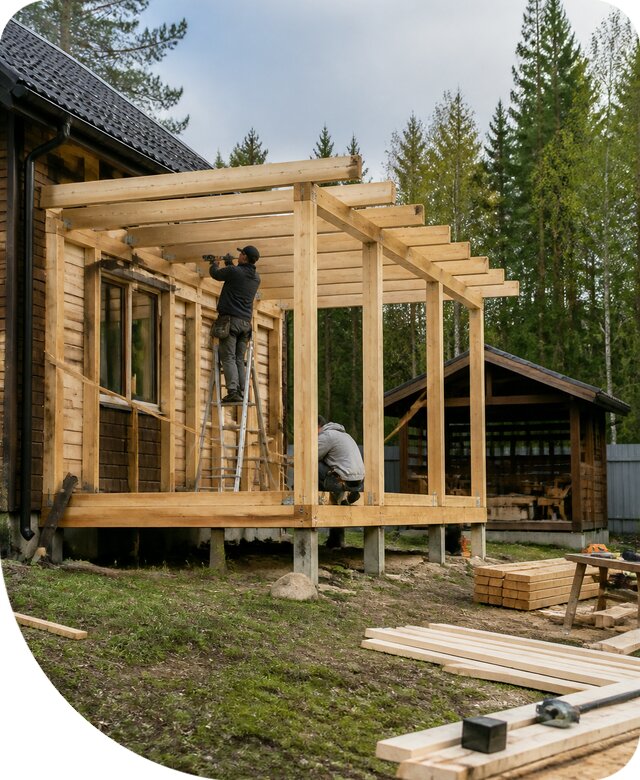 Строительство пристроек и построек на участке в Лесосибирске
